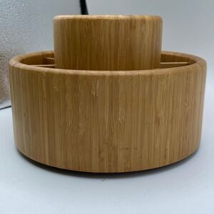 Pampered Chef Bamboo spinning utensil rack craft tools.